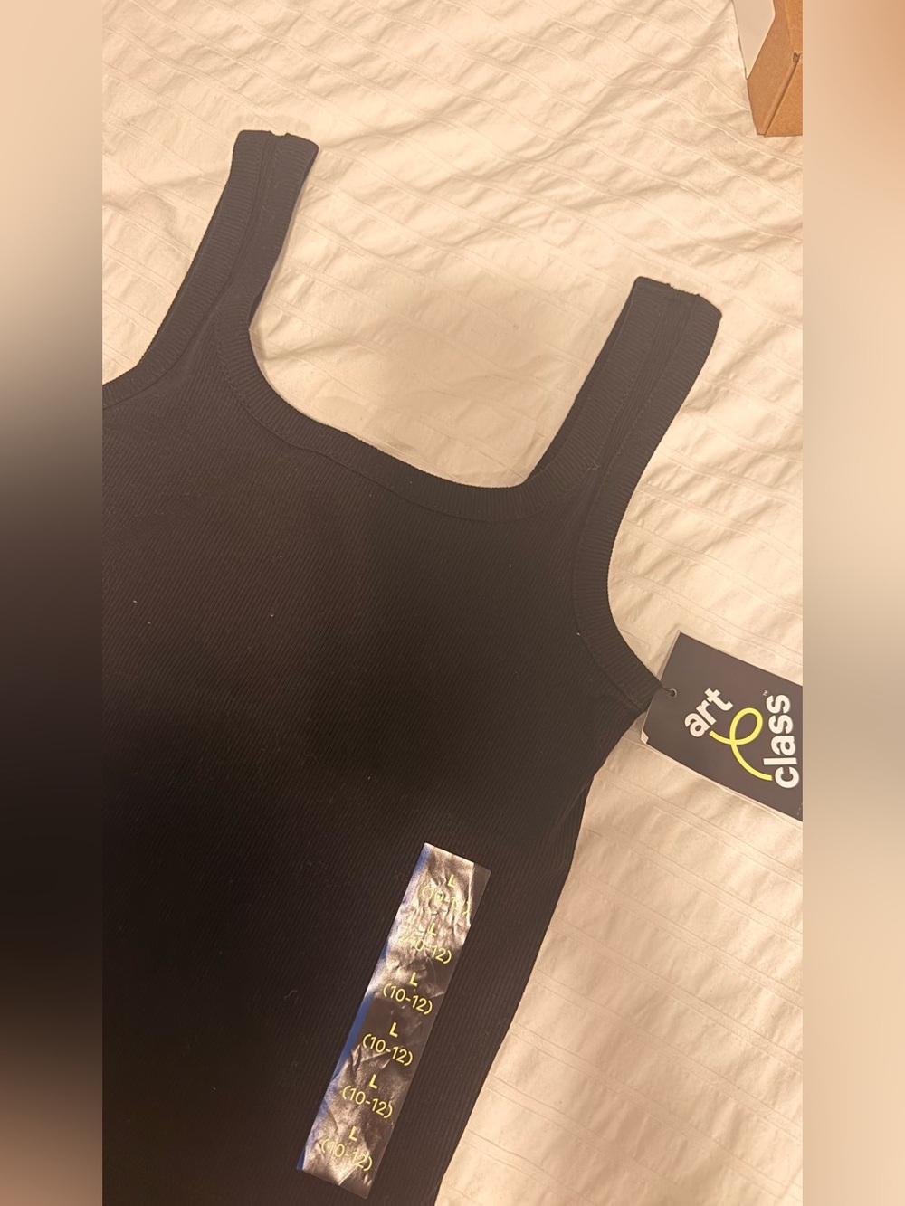 NWT Art Class Girls Black Ribbed Tank Top Square Neck Sizes S M L - Picture 7 of 8